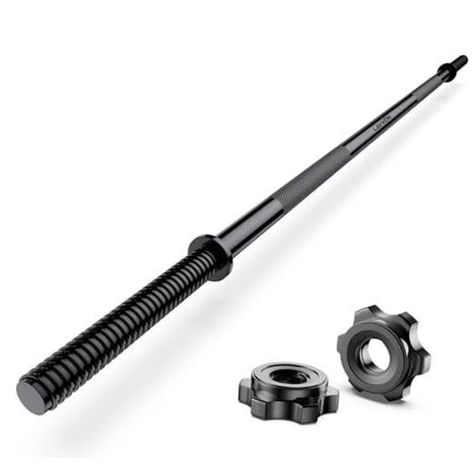 55" Weight Lifting Bar, 1" Standard Straight Barbell Bars for Weight Black